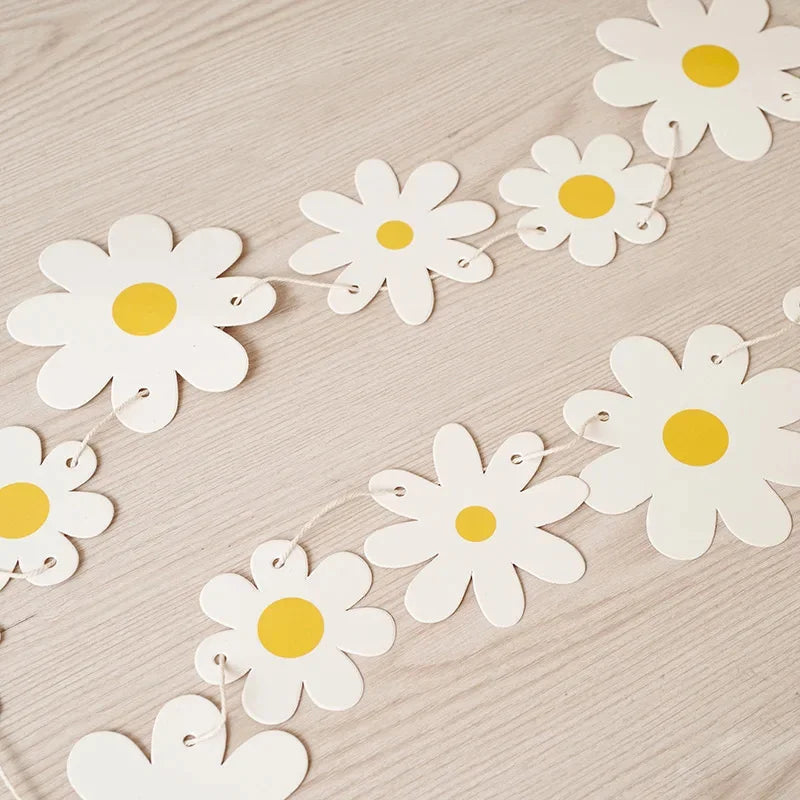 White Flower Garland Banner – Birthday, Baby Shower & Wedding Party Banner Axl
