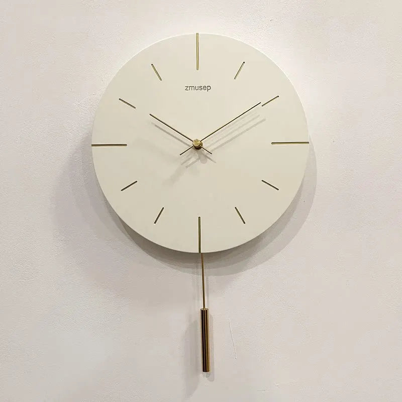 Nordic Silent Pendulum Wall Clock – Minimalist Resin Decor Pendulum Wall Clock Axl White