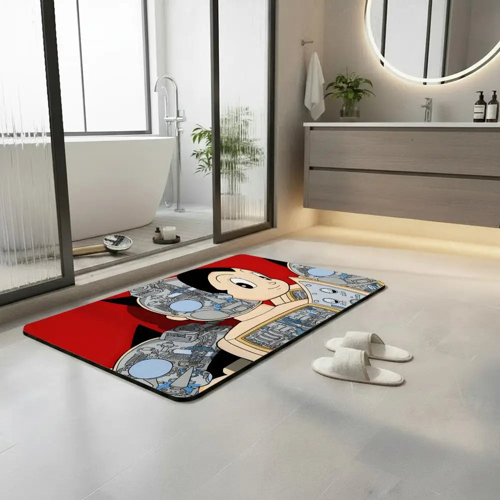 Anime Astro Boy Diatomite Bath Mat – Quick Dry & Non-Slip Diatomite Bath Mat Axl