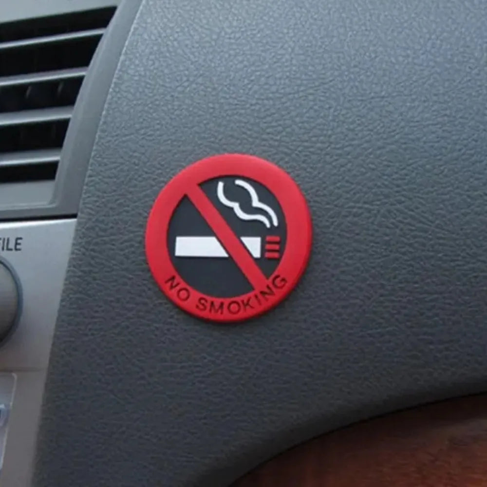 5-Pack No Smoking Sign Stickers – Round Self-Adhesive Decals Warning Sign Sticker Axl