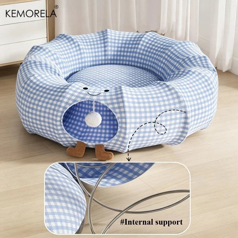 KEMORELA Foldable Cat Tunnel Bed – Washable & Breathable Cat Tunnel Bed Axl