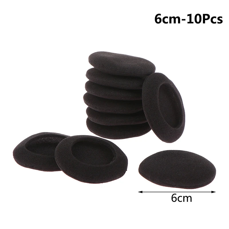 10-Pack Foam Ear Pads for Earhook Headphones – 35 to 60mm Headphone Ear Pads Axl 6cm-10Pcs