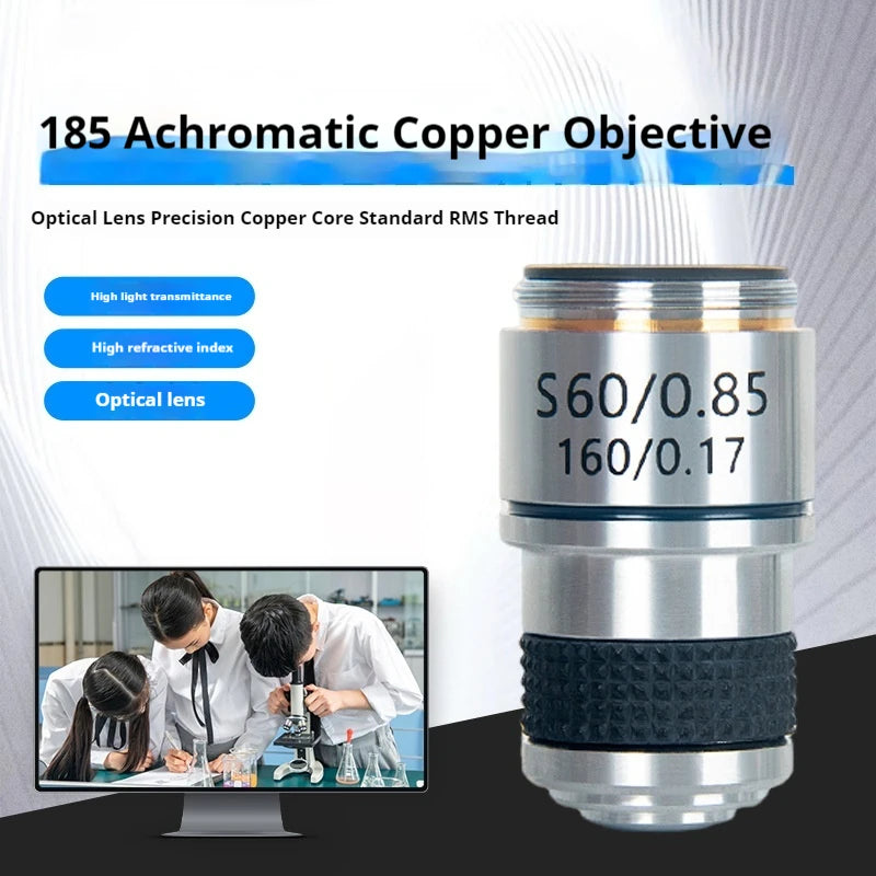 Achromatic Microscope Objective Lens – RMS Standard Copper Core Microscope Objective Lens Axl