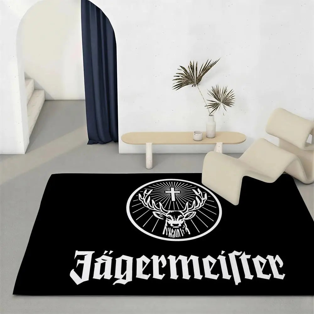 Jagermeister Flannel Floor Mat – Non-Slip Soft Indoor Rug Flannel Floor Mat Axl White5 50x80cm