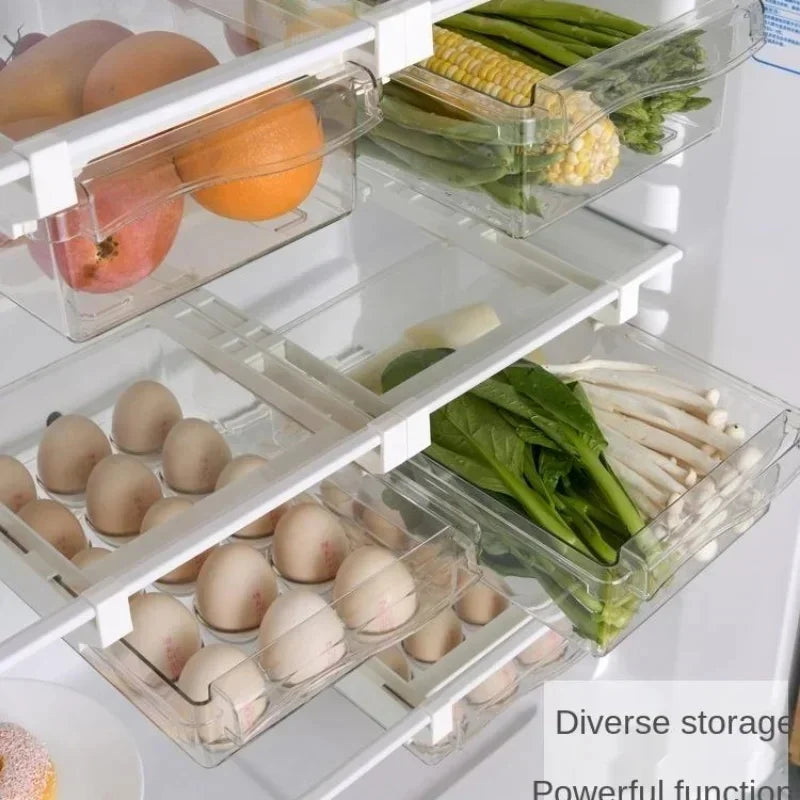 Sliding Drawer Fridge Organizer with Hanging Shelf Bracket Fridge Storage Organizer Axl