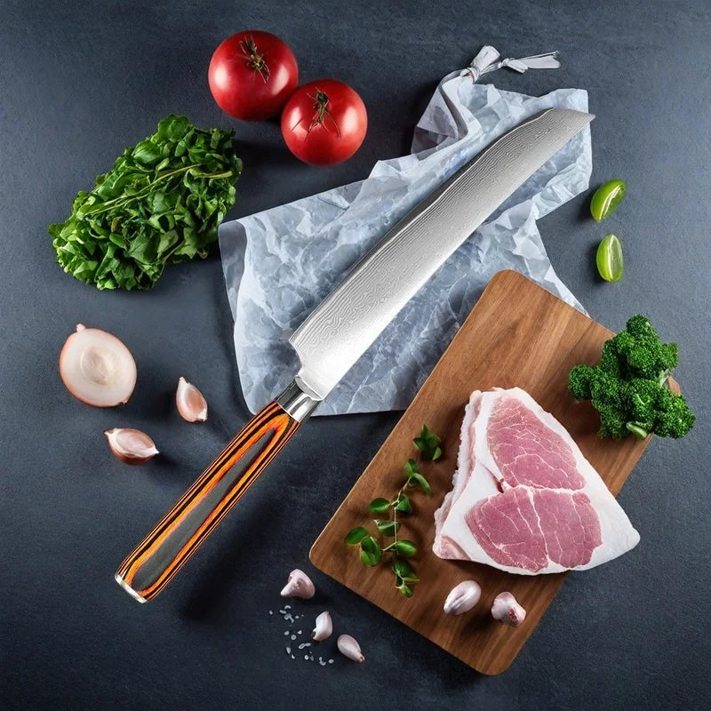 Damascus Steel Chef Knife – 67-Layer Boning & Slicing Blade Damascus Chef Knife Axl
