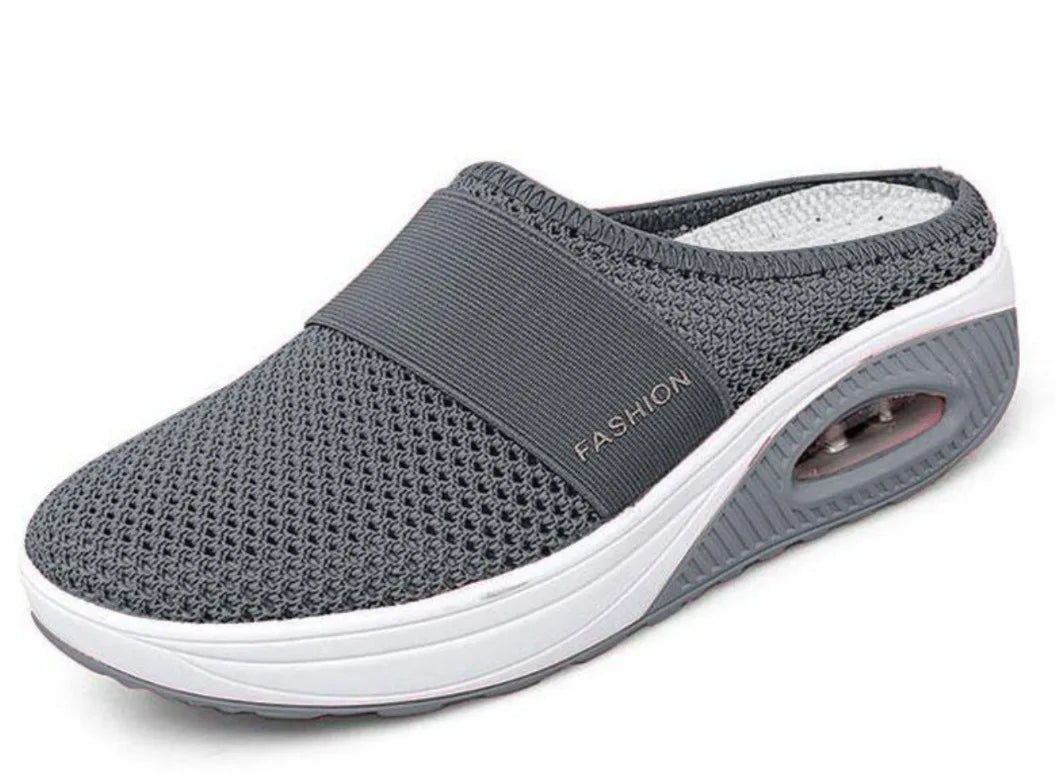 Women's Mesh Mule Slippers – Slip-On Flat Shoes Sizes 5–14 Mule Slippers Axl dary gray 43