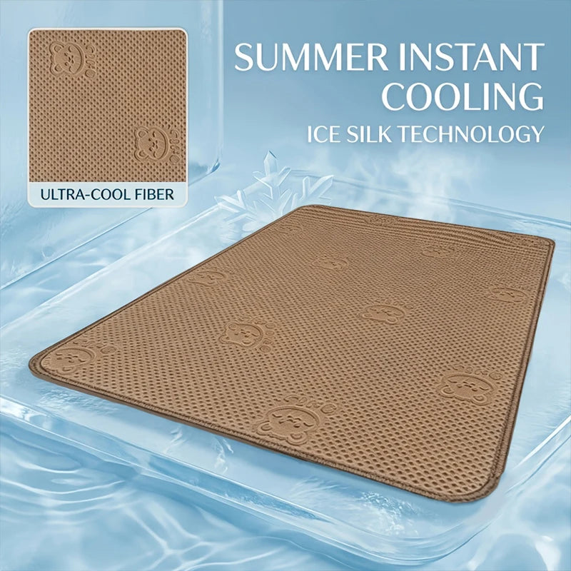 Dog & Cat Cooling Mat – Ice Silk Pet Bed | All Sizes Pet Cooling Mat Axl