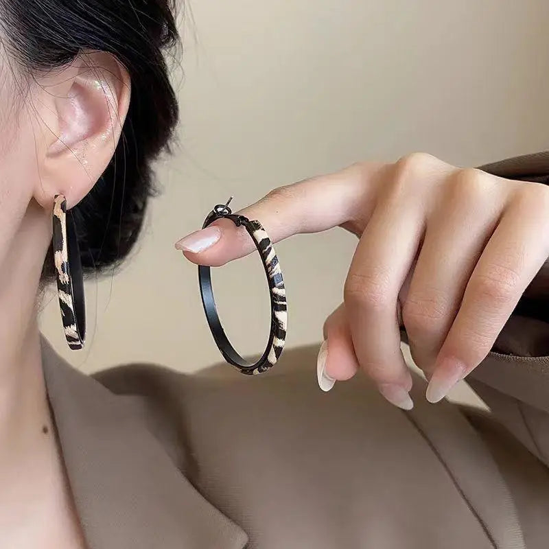 Leopard Print Large Hoop Earrings – Bold Statement Jewelry Hoop Earrings Axl Default Title