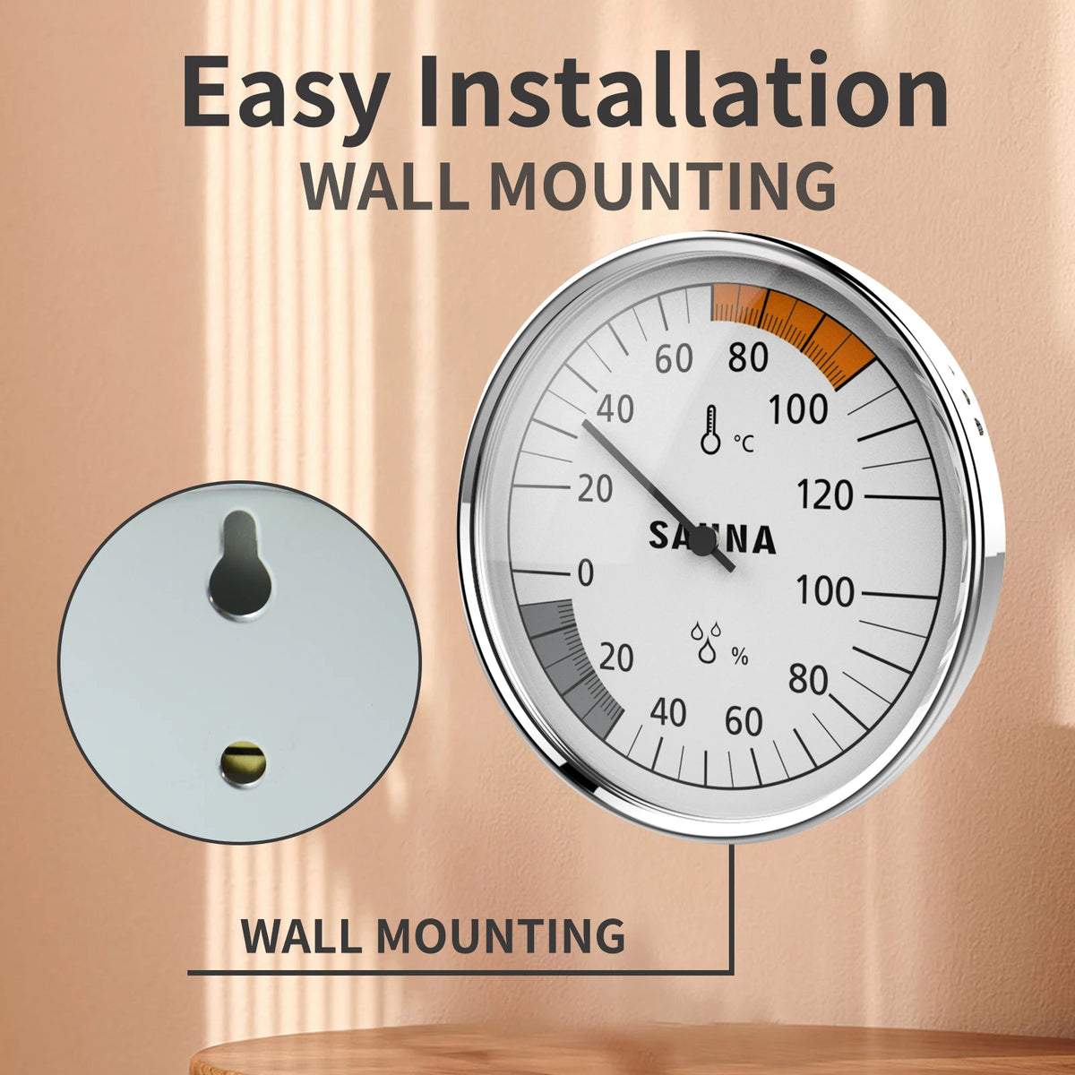 Dial Sauna Hygrometer Thermometer – Room Temp & Humidity Gauge Sauna Hygrometer Thermometer Axl