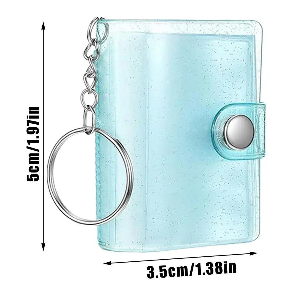Mini 2" Photo Album Keychain – 24-Pocket ID Photo Holder Photo Album Keychain Axl Blue