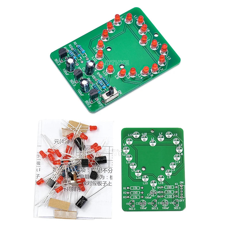 LED Heart Shape Flow Water Lamp DIY Soldering Kit – LOTHYE DIY Electronics Kit Axl