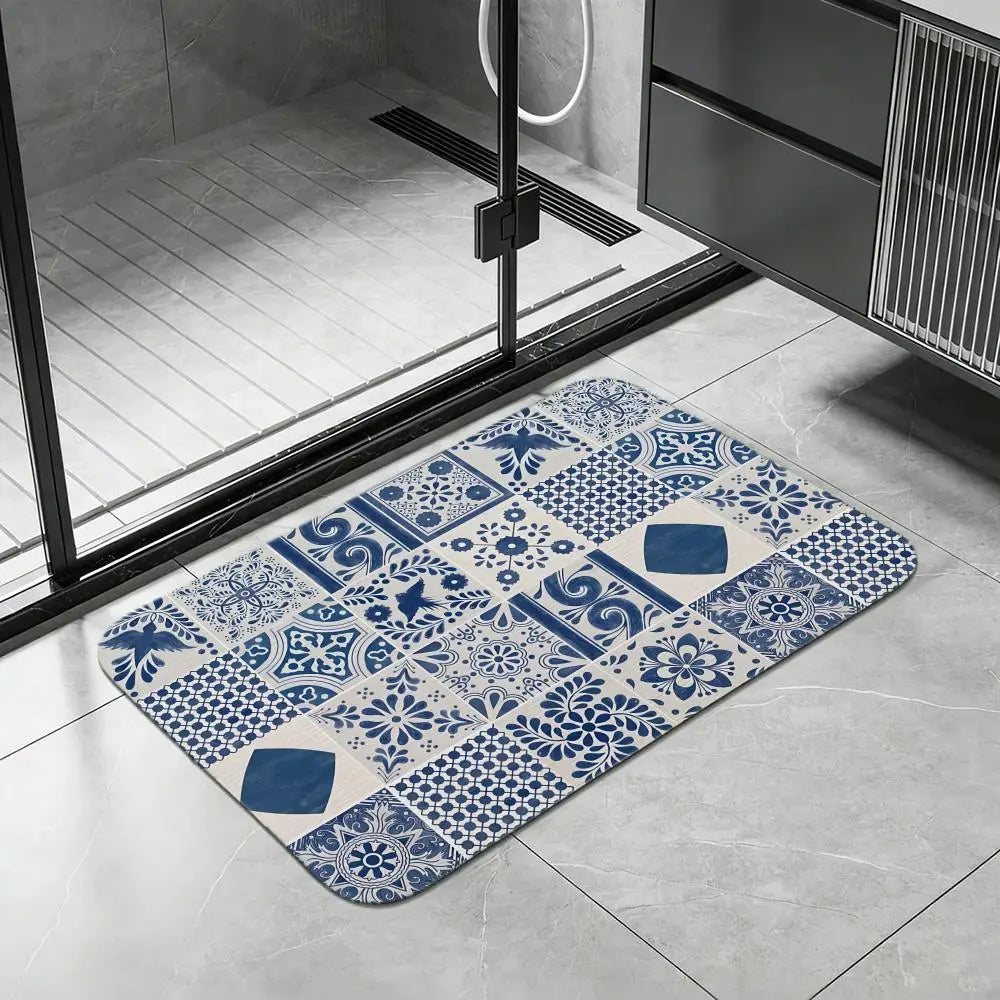 Talavera Diatomite Bath Mat – Quick Dry, Non-Slip & Absorbent Diatomite Bath Mat Axl White5 50x80cm