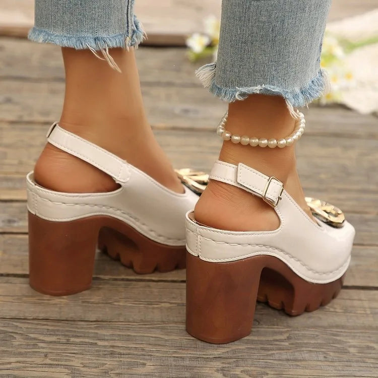 HAJINK Women's Heeled Sandals – Buckle Strap, Plus Size 5–13 Women's Heeled Sandals Axl