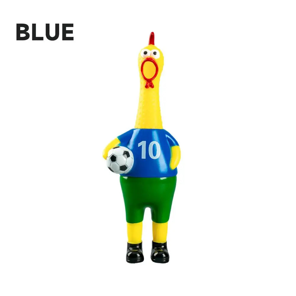 Screaming Soccer Chicken Squeeze Toy – Funny Party Gift Novelty Squeeze Toy Axl Blue