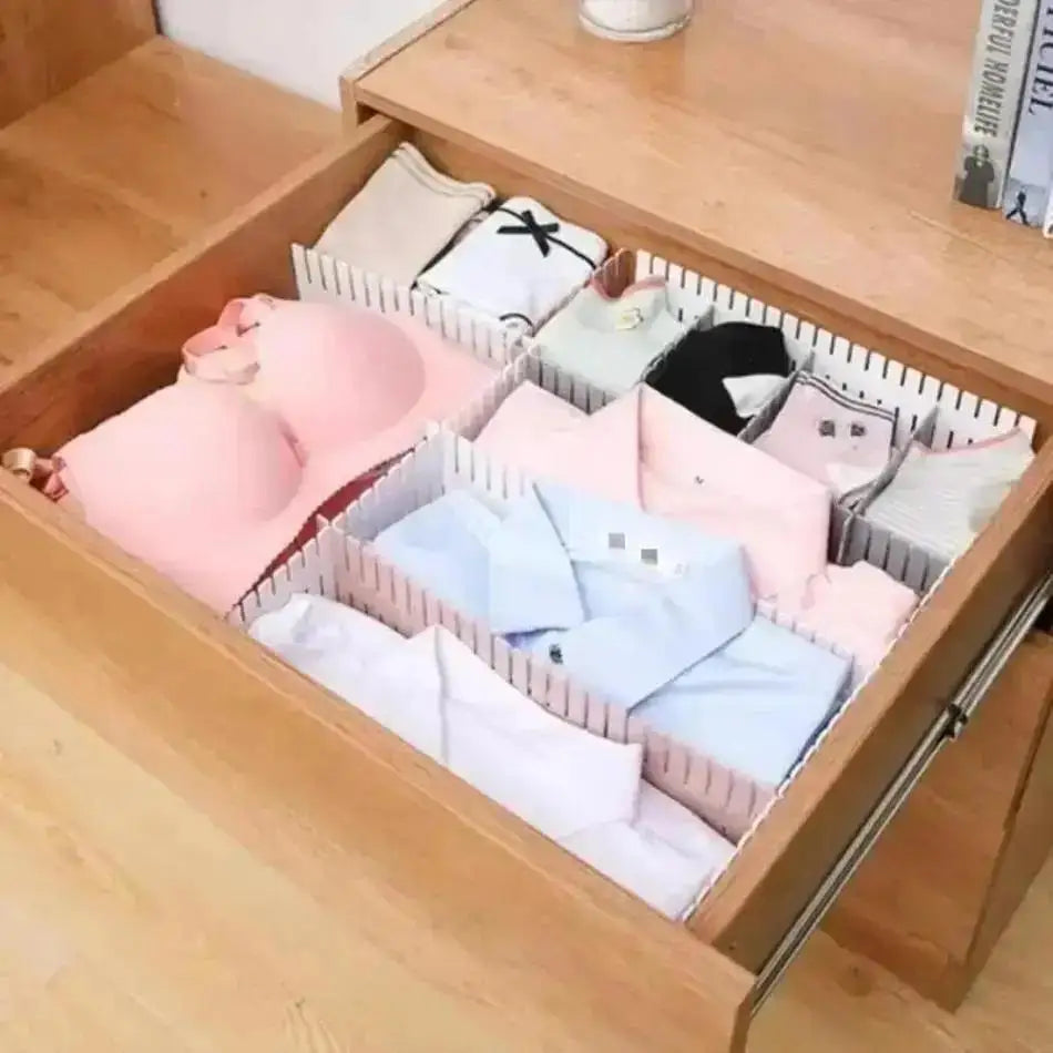 Plastic Drawer Dividers – Adjustable Organizer 4-Pack Drawer Organizer Axl