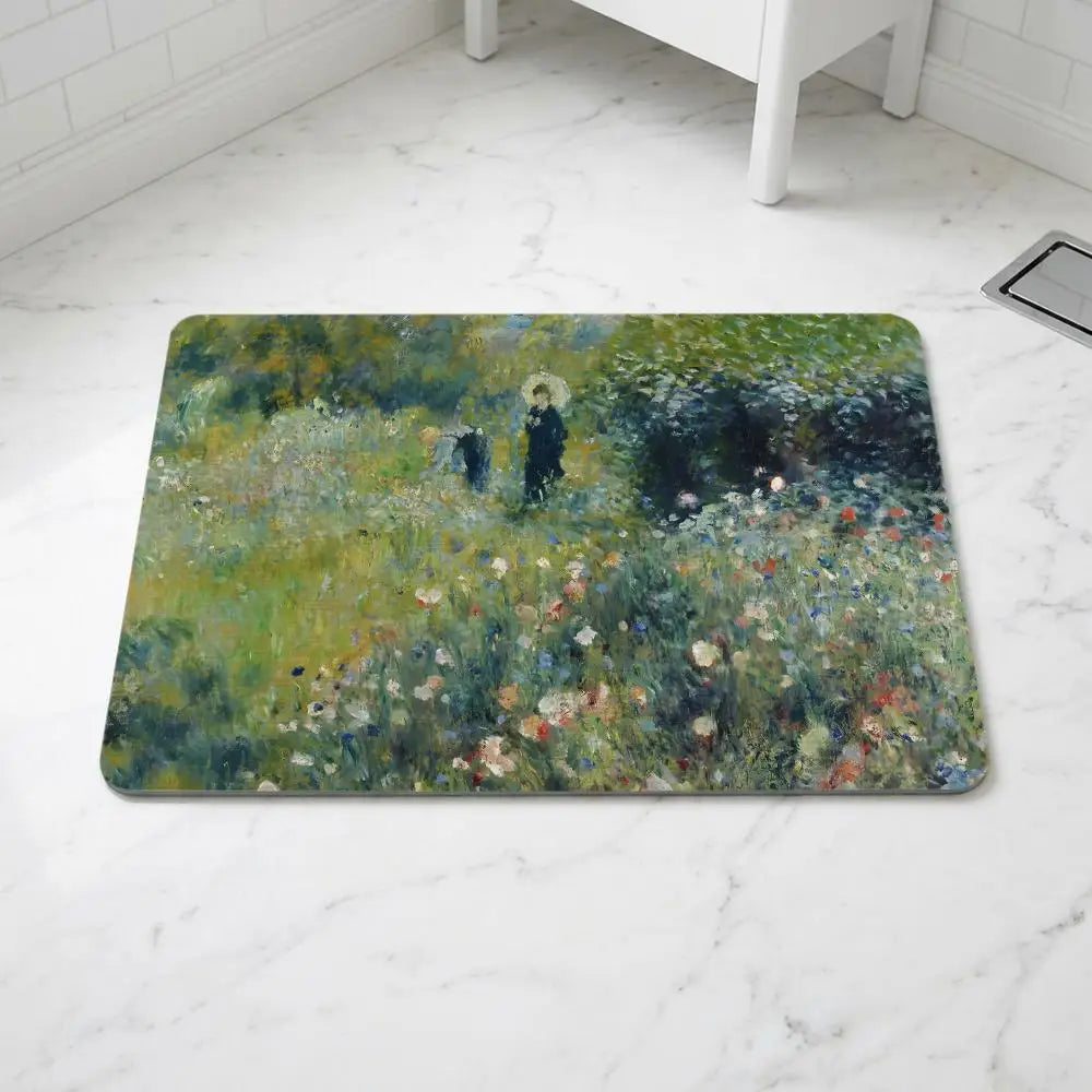 Diatomite Bath Mat Quick-Dry Non-Slip | Renoir Art Design Diatomite Bath Mat Axl