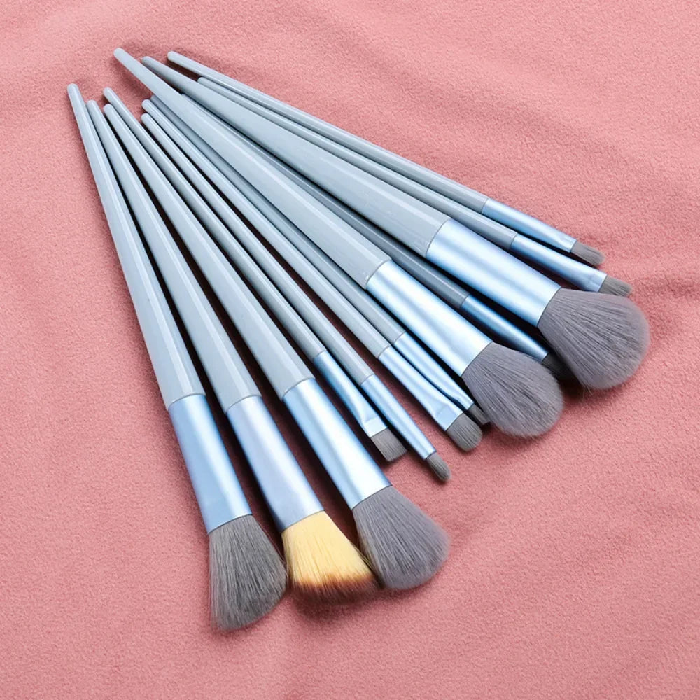 13-Piece Makeup Brush Set – Foundation, Blush & Eyeshadow Makeup Brush Set Axl C505-Blue no bag