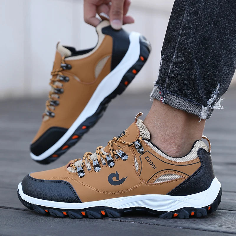 ZULIWAGN Men's Waterproof Low Cut Hiking Shoes – Plus Size Men's Hiking Shoes Axl