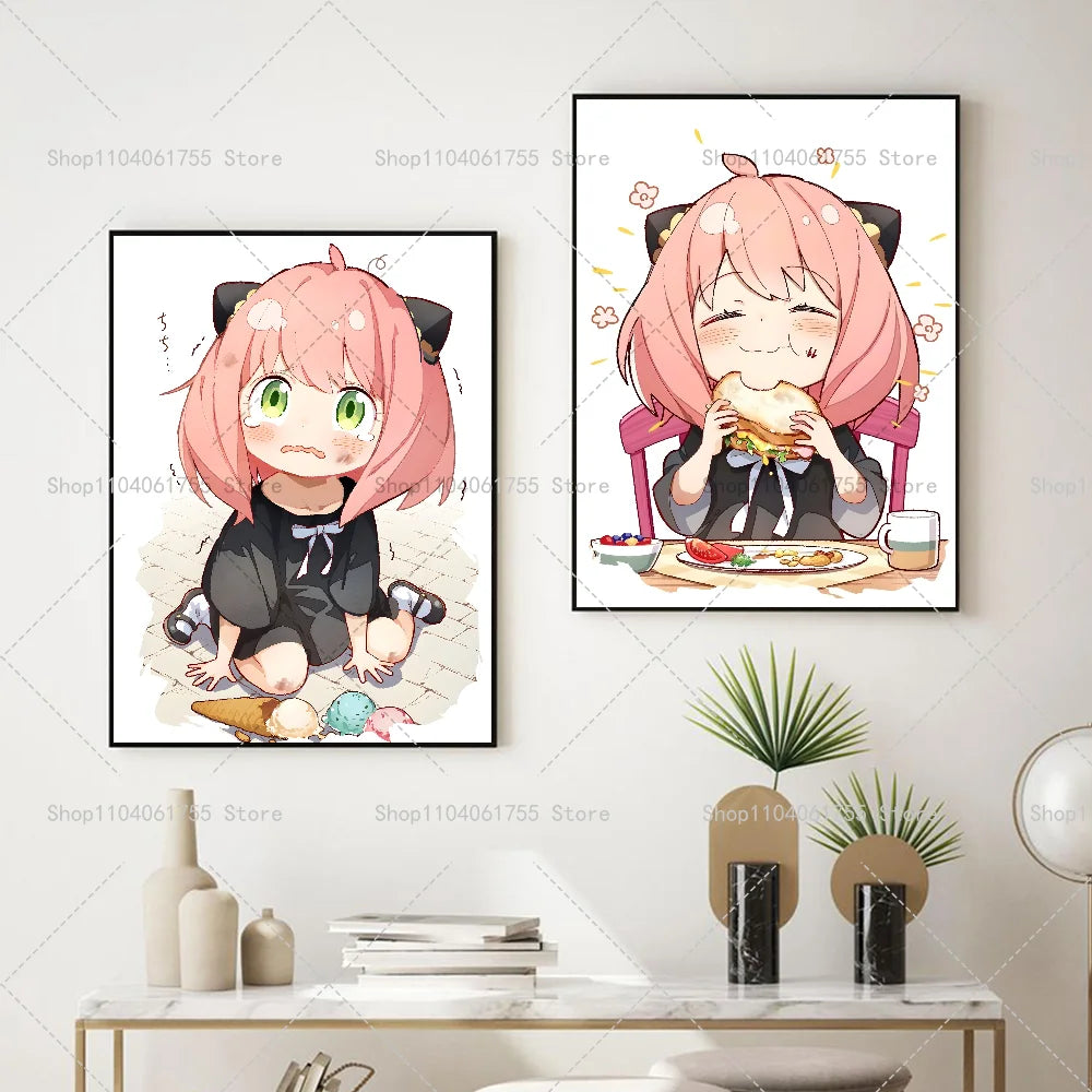 Spy x Family Anya Anime Poster – Waterproof Self-Adhesive Wall Art Anime Wall Poster Axl