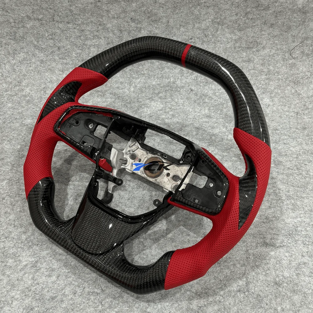 Carbon Fiber Red Leather Steering Wheel – Honda Civic Type-R FK8 Custom Steering Wheel Axl