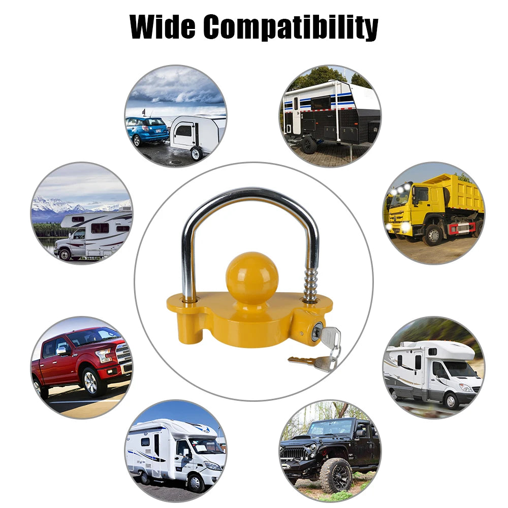 Adjustable Trailer Hitch Lock – Anti-Theft Tow Ball Security Trailer Hitch Lock Axl