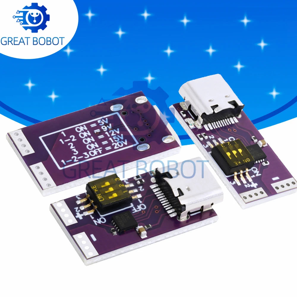 100W USB-C PD Decoy Board 5V–20V 5A Fast Charge Power Module Power Charging Module Axl 100W-1PC