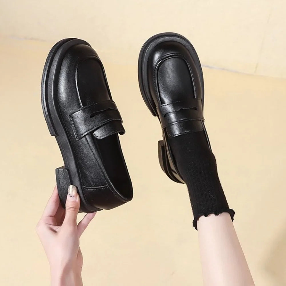 Japanese Lolita Platform Loafers – Women's Cosplay Slip-On Shoes Platform Loafers Axl