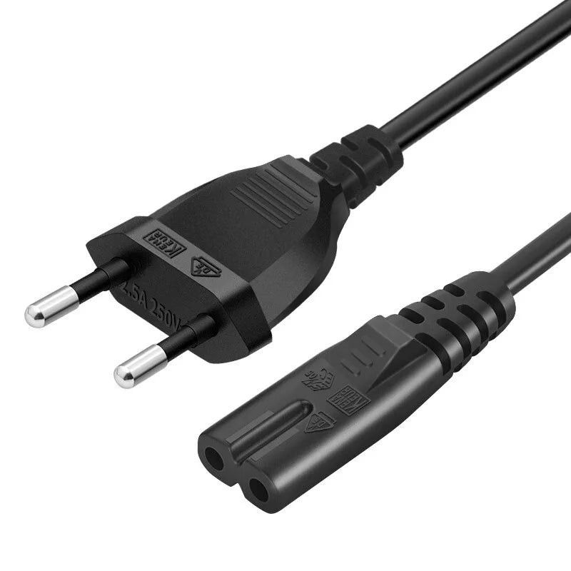 EU to IEC320 C7 Power Adapter Cable – 30cm Short Cord 250V Power Adapter Cable Axl black-1pcs
