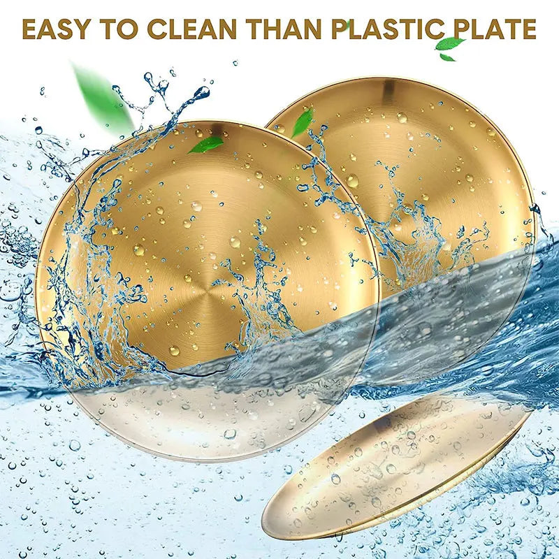 Stainless Steel Camping Plate – Stackable Rust-Proof Dinner Plate Camping Dinner Plate Axl