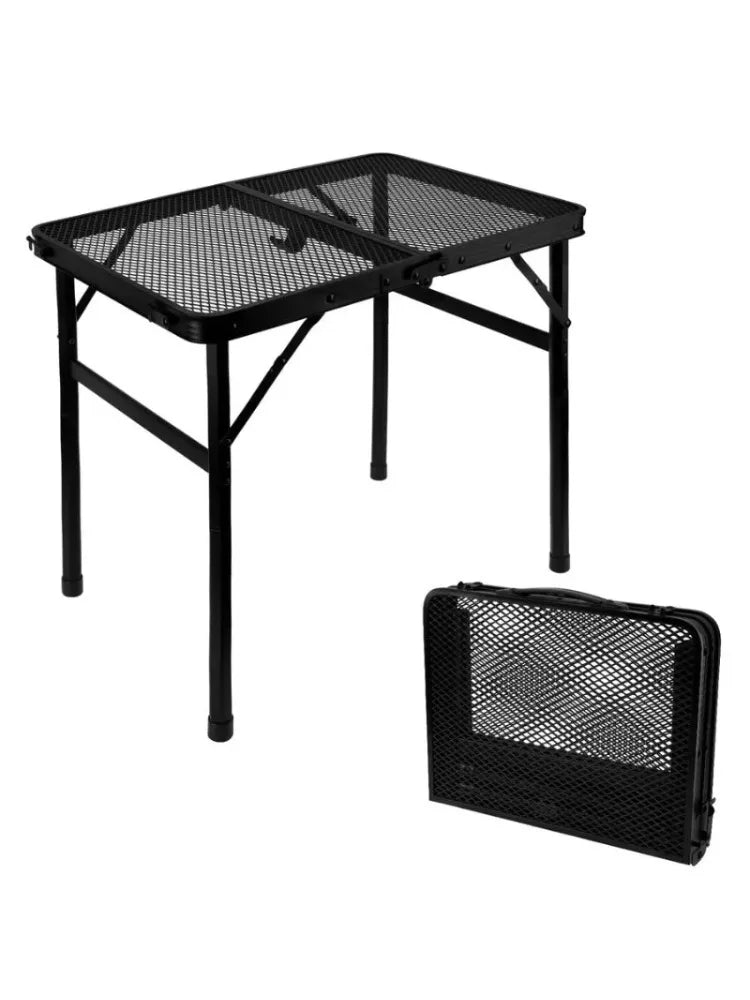2ft Collapsible Grill Table – Height Adjustable Portable Stand Folding Grill Table Axl Black