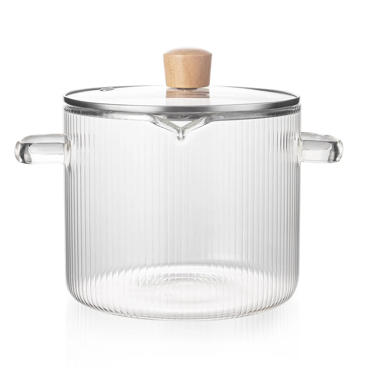 KEMORELA Clear Glass Saucepan with Lid – 1.8L & 2.3L Glass Saucepan Set Axl 2.3L Transparent