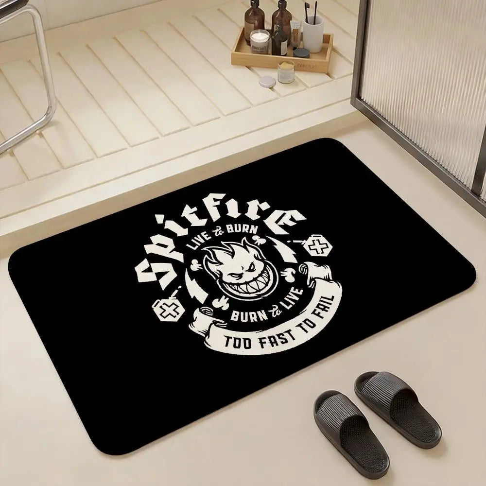 Skate Graphic Flannel Floor Mat – Non-Slip Soft Indoor Rug Indoor Flannel Rug Axl