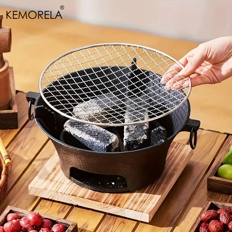 KEMORELA Cast Iron Charcoal Stove – Portable BBQ Grill Charcoal BBQ Grill Axl