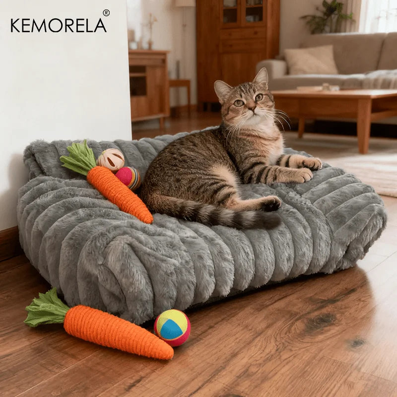 KEMORELA Striped Cat Sofa Bed – Breathable All-Season Pet Bed Cat Sofa Bed Axl