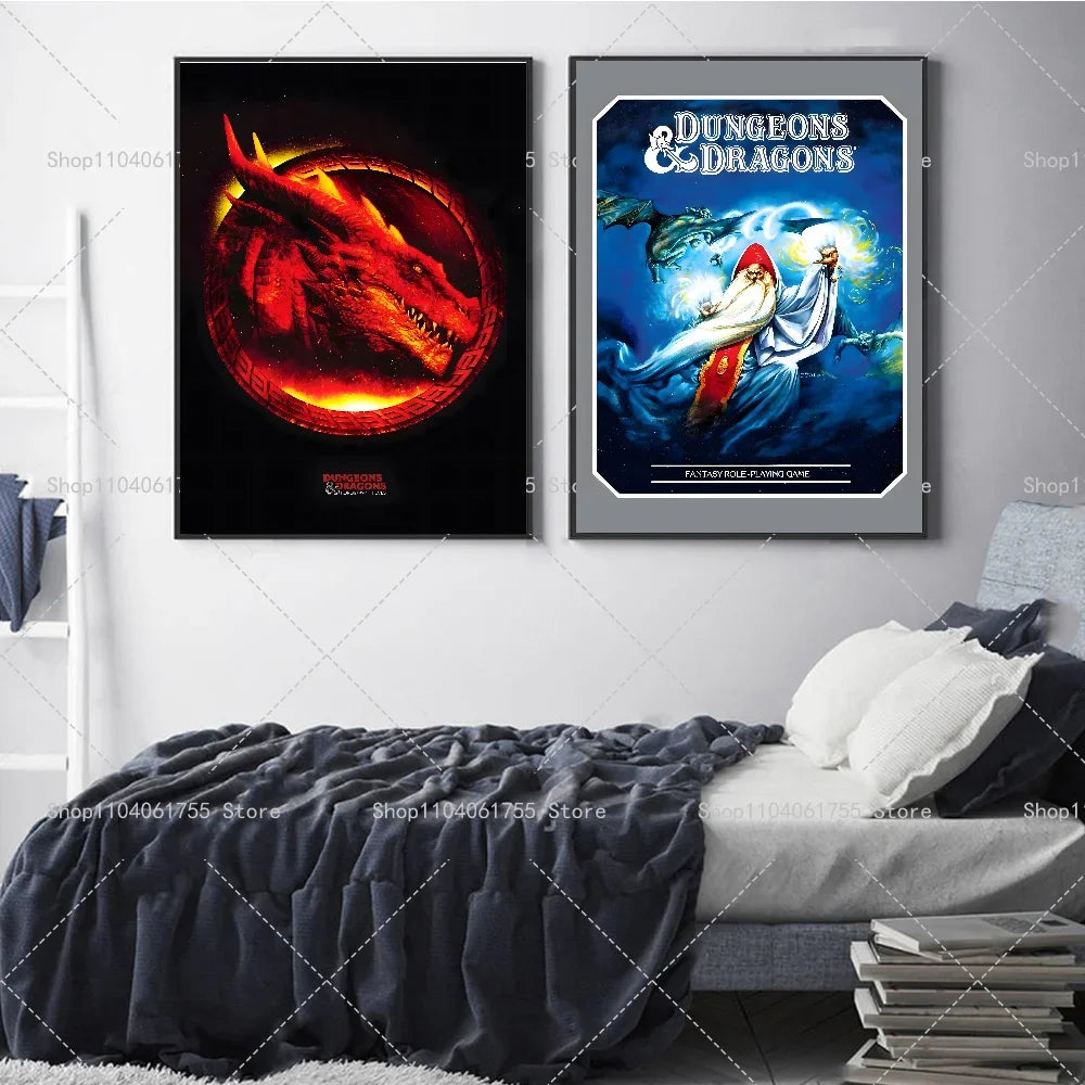 Dungeons & Dragons Wall Poster – Self-Adhesive Waterproof Sticker Wall Art Poster Axl