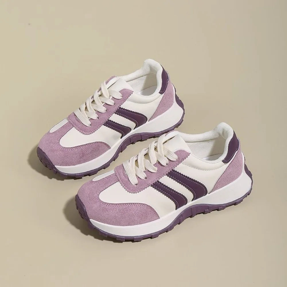 Women's Retro Suede Lace-Up Sneakers | Lightweight Casual Trainers Women's Casual Sneakers Axl PURPLE 36