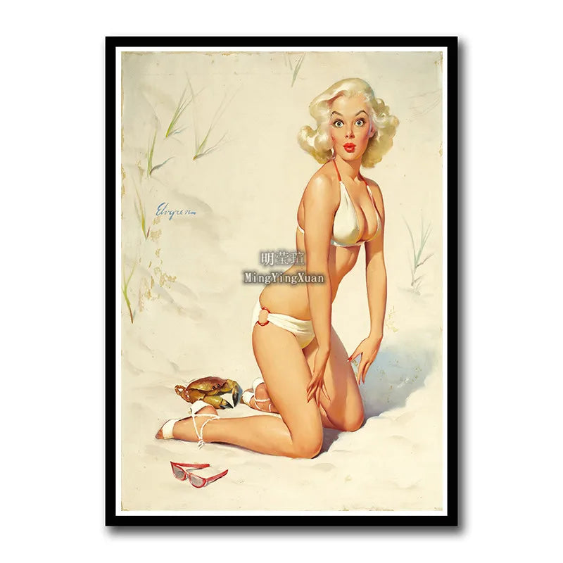 WWII Retro Girl Movie Poster – Vintage Wall Art Home Decor Retro Wall Poster Axl 9 42x30cm