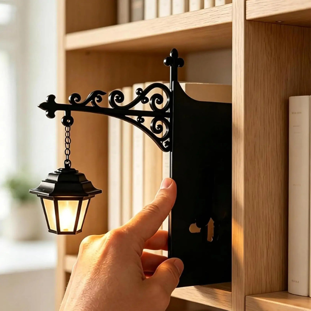 Decorative Bookshelf Lantern – Warm Vintage Cordless Reading Lamp Decorative Lantern Lamp Axl