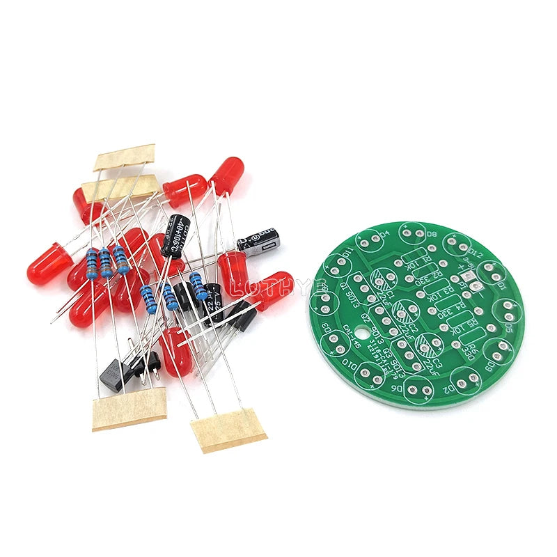 LED Round Running Light DIY Soldering Kit – Triode Oscillator DIY Electronics Kit Axl Red