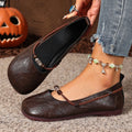 Women's Retro Mary Jane Flats – Slip-On String Bead Loafers Mary Jane Flats Axl Dark Brown 37