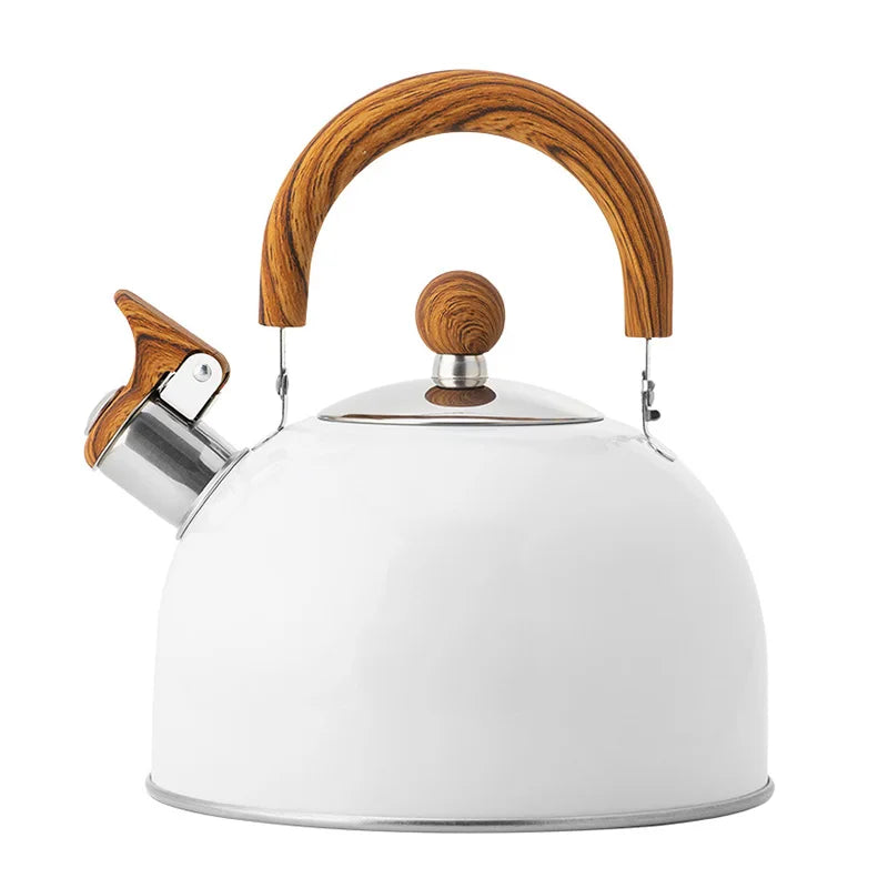 KEMORELA 2.5L Stainless Steel Whistle Kettle – All Stovetops Stovetop Whistle Kettle Axl White 2.5L