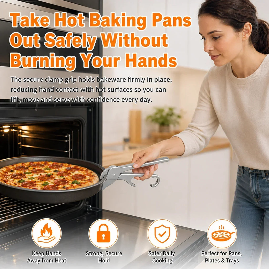Aluminum Alloy Pizza Pan Gripper Tongs & Bottle Opener Kitchen Pan Gripper Axl