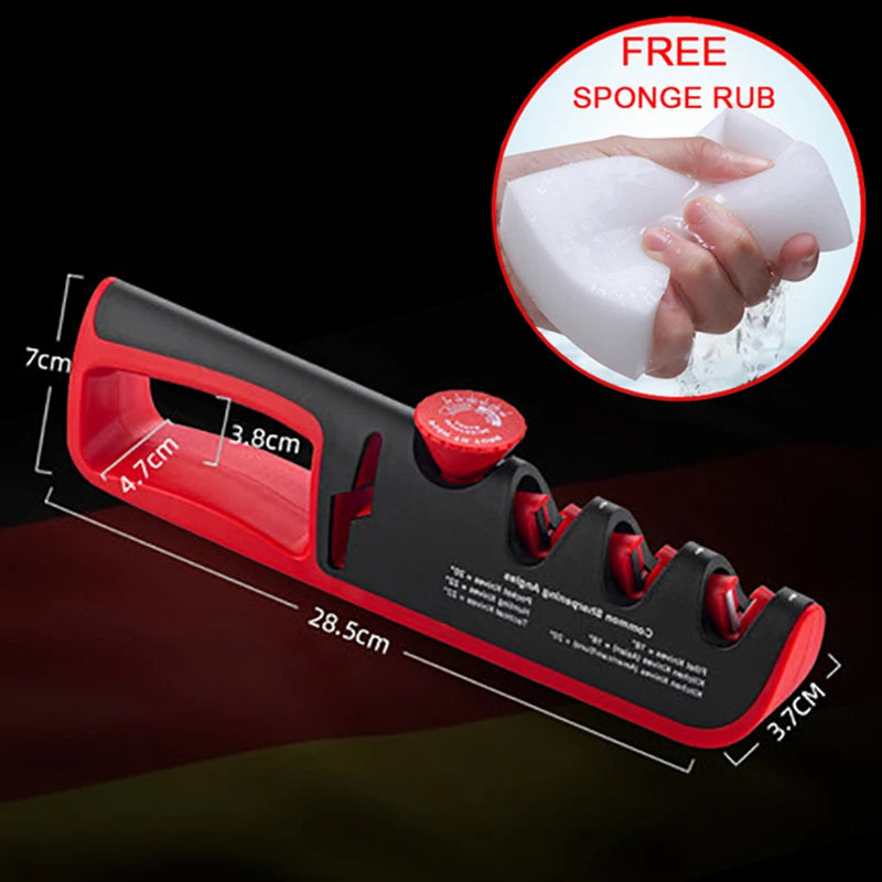 KEMORELA 5-in-1 Knife & Scissors Sharpener | Adjustable Angle Knife Sharpener Axl Red XL