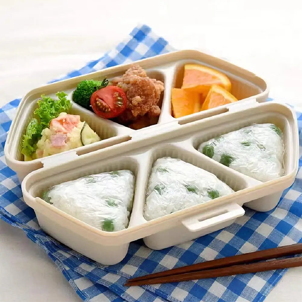 Triangle Onigiri Mold & Bento Box – 3-Grid Rice Ball Maker Onigiri Rice Mold Axl