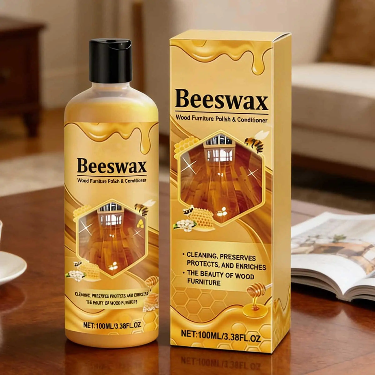 Wood Finishing Paste Wax 100ml – Beeswax Shine & Protection Furniture Paste Wax Axl
