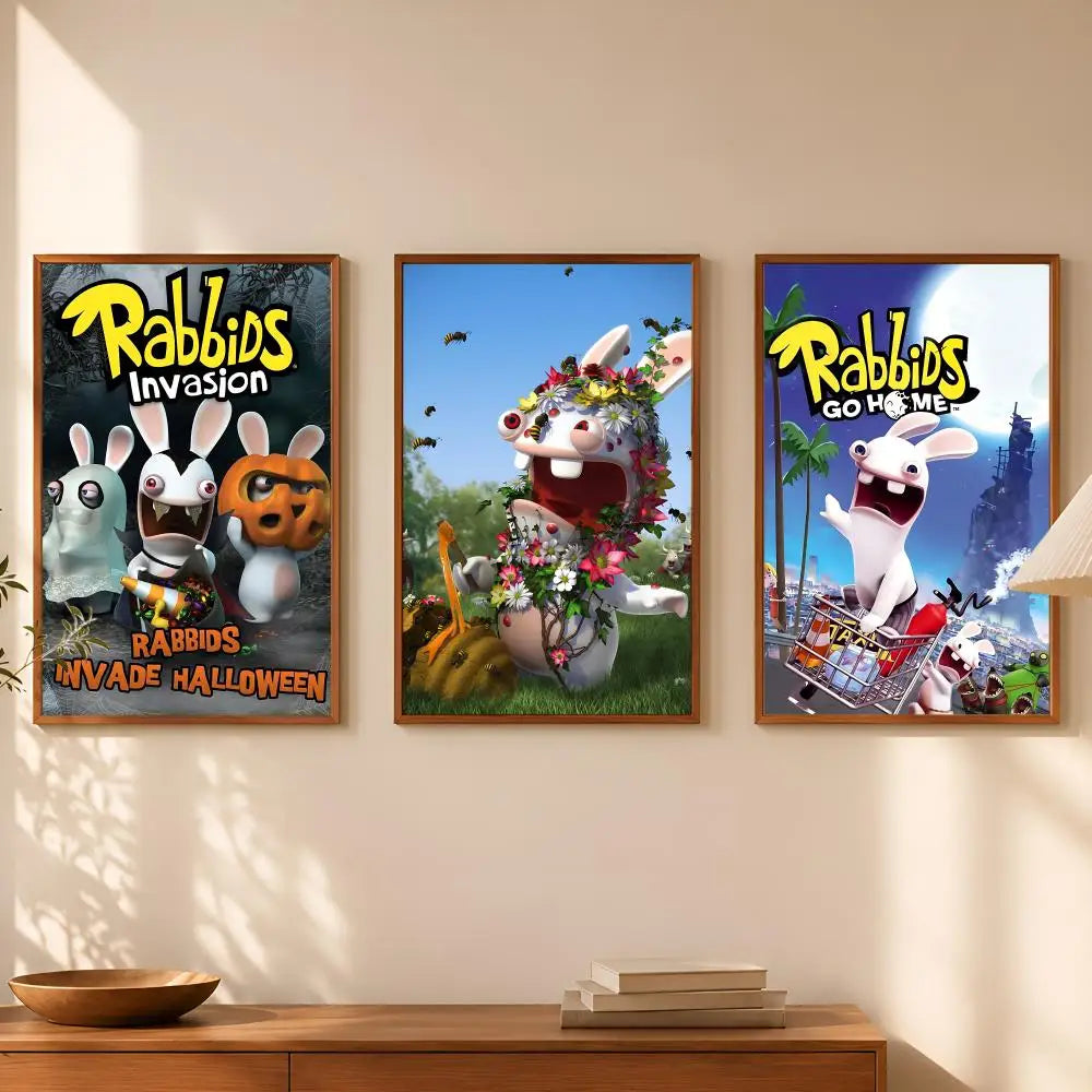 Rabbids Invasion Self-Stick Wall Poster – Waterproof HD Decor Wall Art Poster Axl