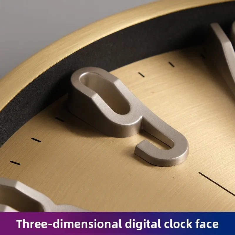 Modern Brass Wall Clock – Silent Minimalist Gold Home Decor Decorative Wall Clock Axl