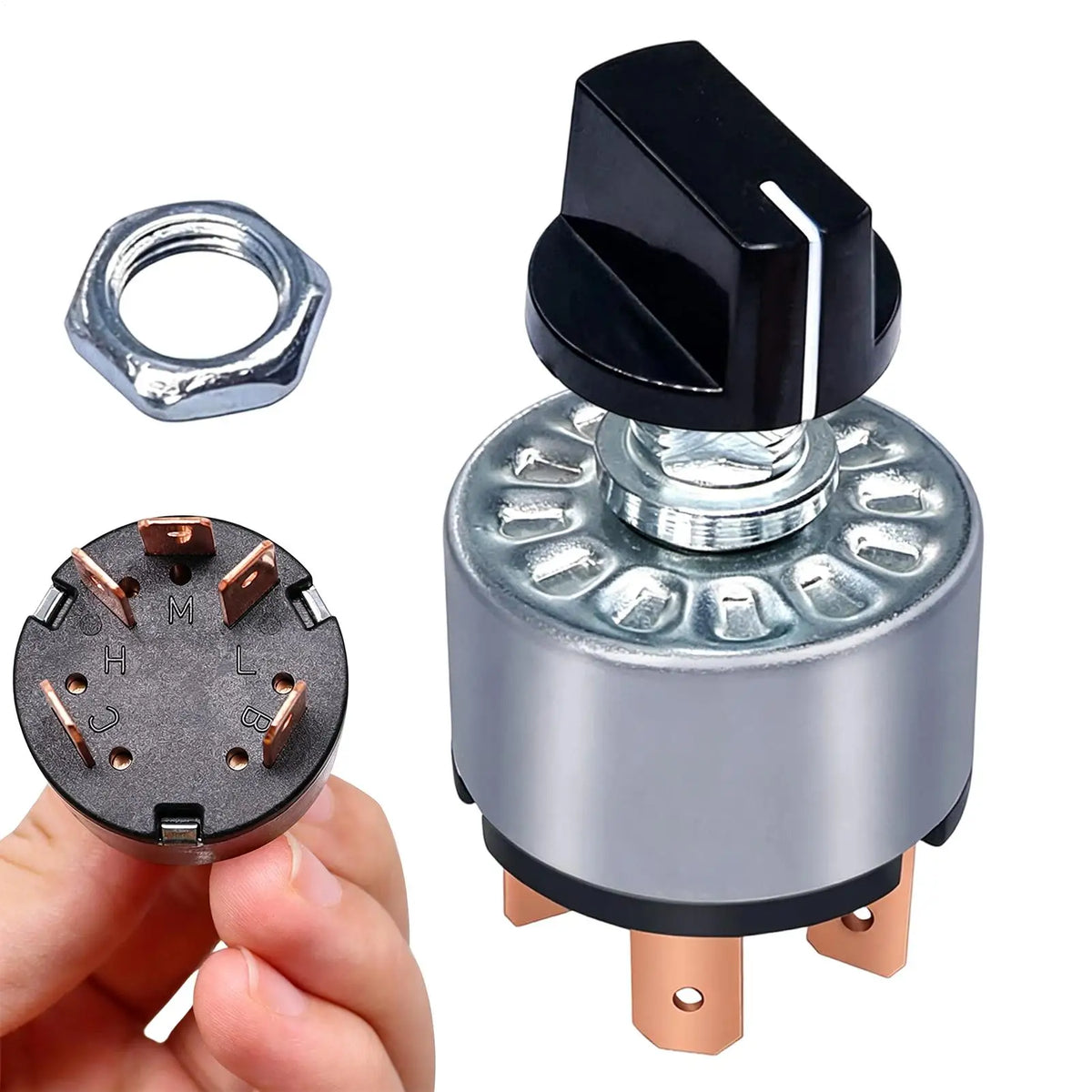 4-Position Rotary Cam Selector Knob | 3 Speed 16A Industrial Rotary Selector Knob Axl