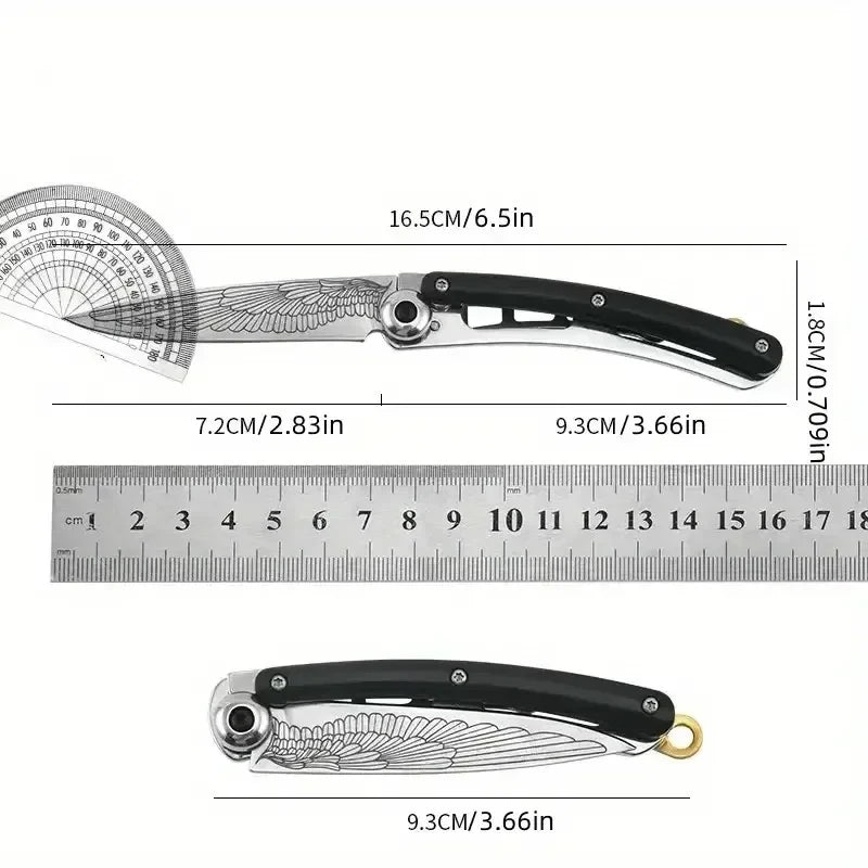 Mini Folding Pocket Knife – Stainless Steel EDC Keychain Knife Folding Pocket Knife Axl 1pcs B